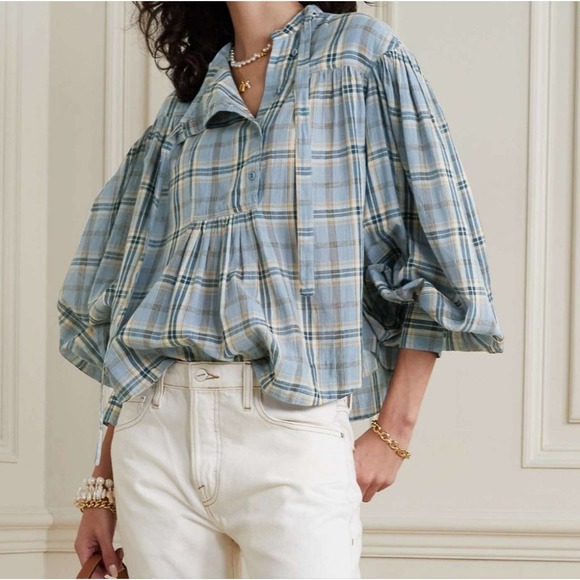 Ulla Johnson Tops - ULLA JOHNSON Clarke gathered Linen voile blouse size 4
